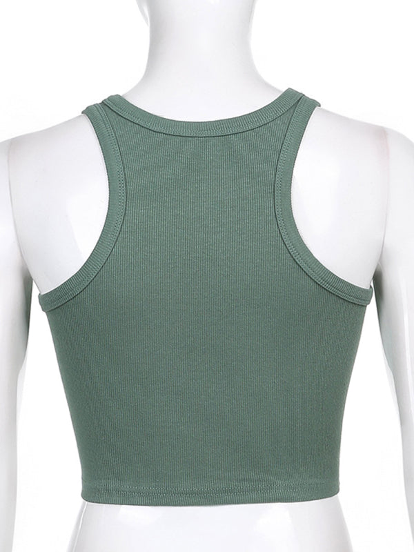 Women's Solid Color Basic Base Layer Stretch Tank Top