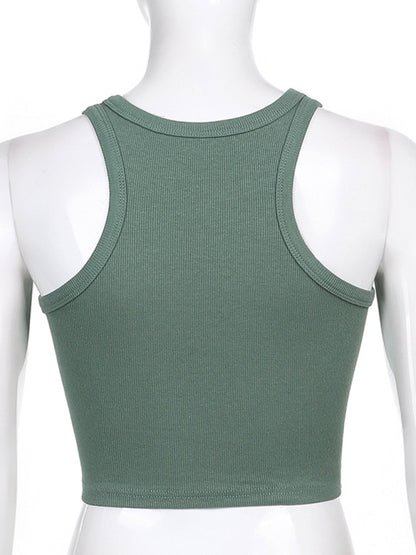 Women's Solid Color Basic Base Layer Stretch Tank Top