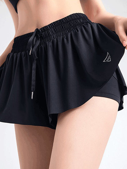 2 in 1 Shorts Yoga Clothes Running Fitness Sports Tennis Skirt Pants Large Size Sports Shorts