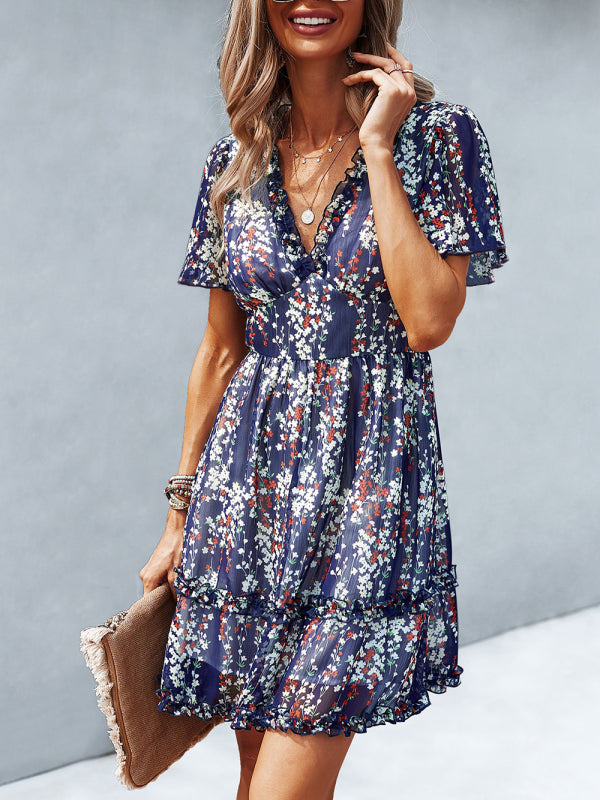 Casual all-match spring and summer sexy short dress