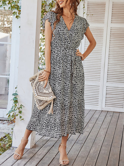 Flowy Dress Spring Summer Printed Casual Vacation Skirt