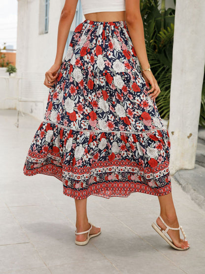 Maxi Cotton Bohemian Beach Resort Skirt