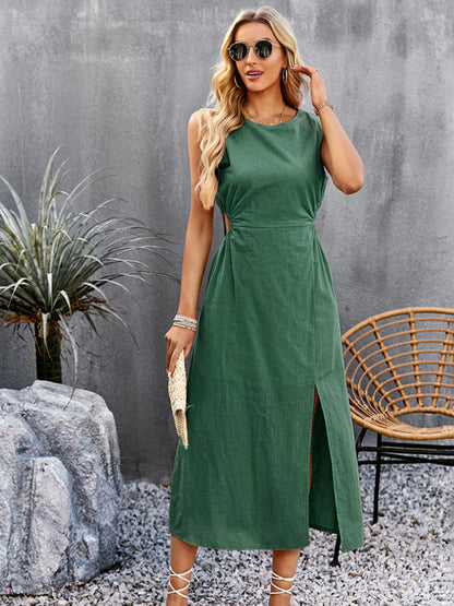 Summer Temperament Waistless Long Sleeveless Sundress