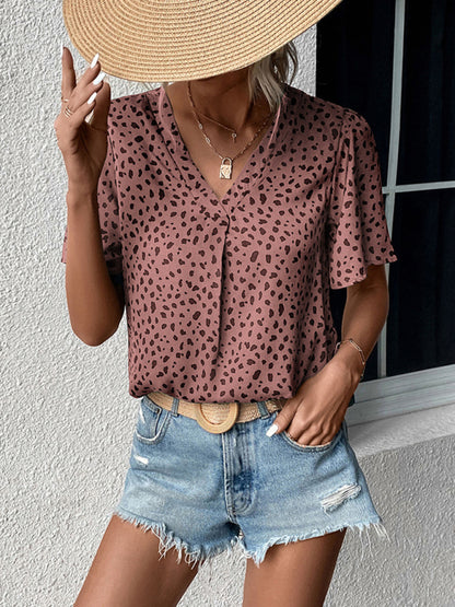 Summer New Fashion Ladies Tops Leopard Print Shirts