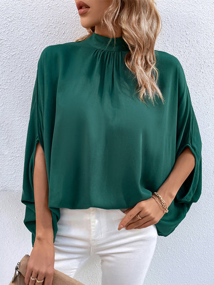 New fashion women's temperament solid color shirt