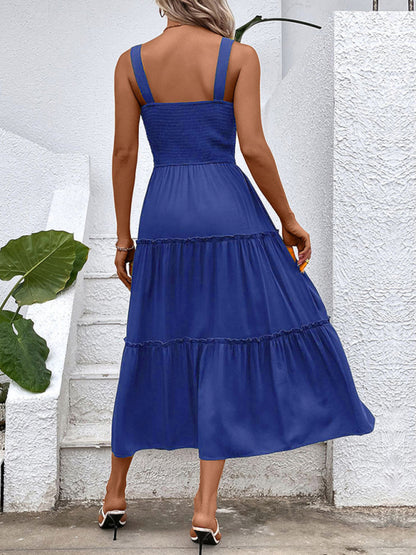 New fashion solid color strapless sleeveless dress