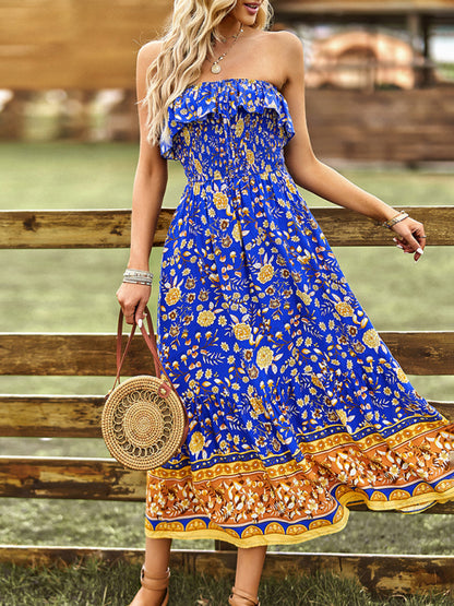 New Ladies Bohemian Casual Vacation Long Dress