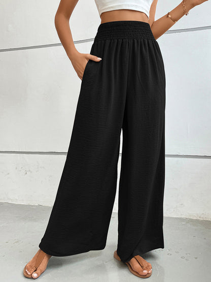 New casual solid color flared wide-leg pants