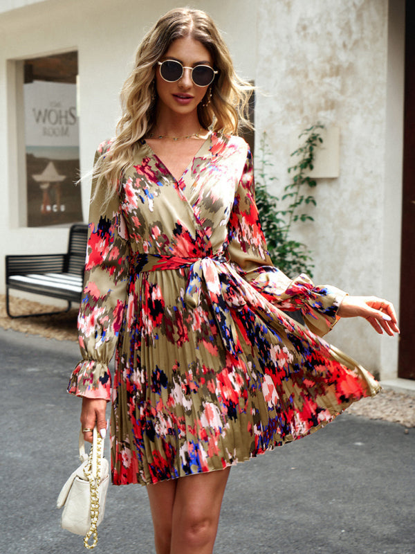 printed dress temperament elegant dress