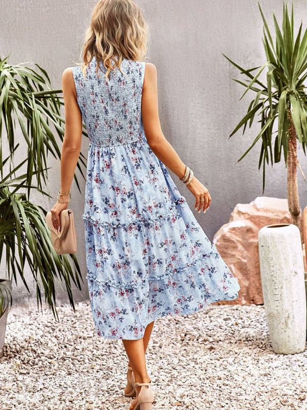 New women's printed A-line skirt sundress