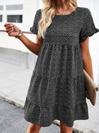 Relaxed Loose Resort Print Layered Dress