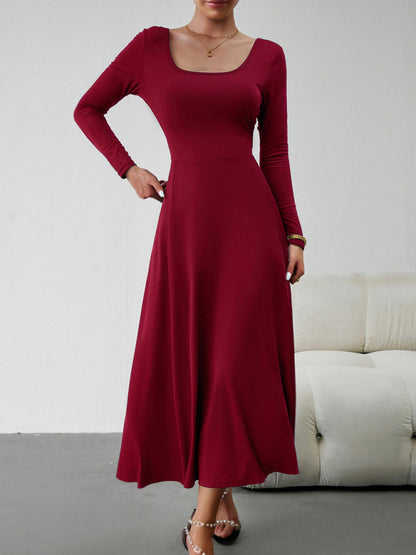 Women's Fashion Casual Elegant Waisted Long Sleeve Dress