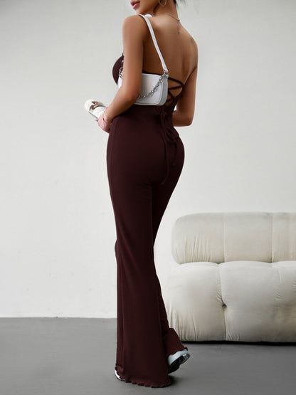 New women's elegant temperament slim sexy tube top jumpsuit