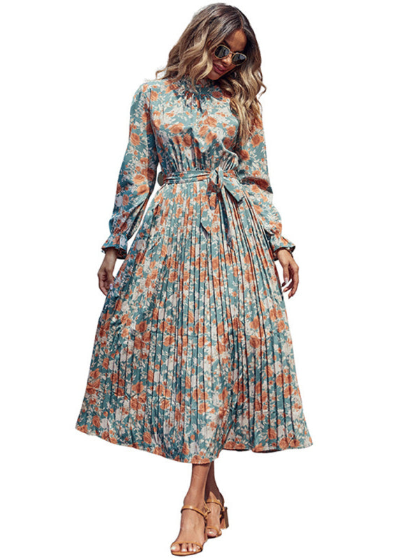 New women's printed long high-end dress