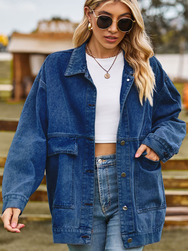 New all-match slim retro classic loose denim casual jacket top