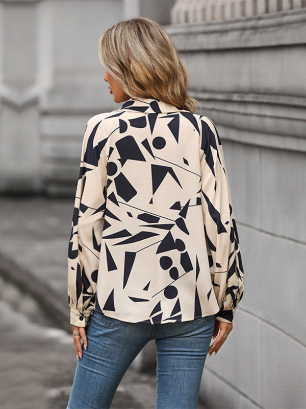 women's autumn winter long sleeve printed shirt