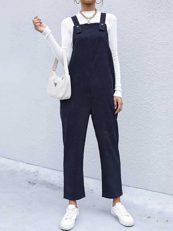 Women's Self Design Woven Jumpsuit Overalls