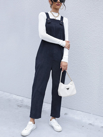 Women's Self Design Woven Jumpsuit Overalls