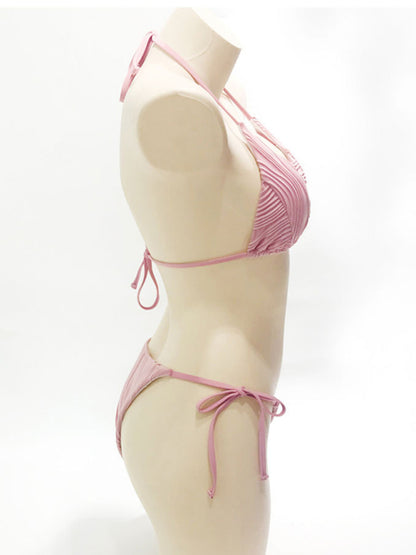 Leisure Knit Dropped Shoulder Bikini for Spring-Summer