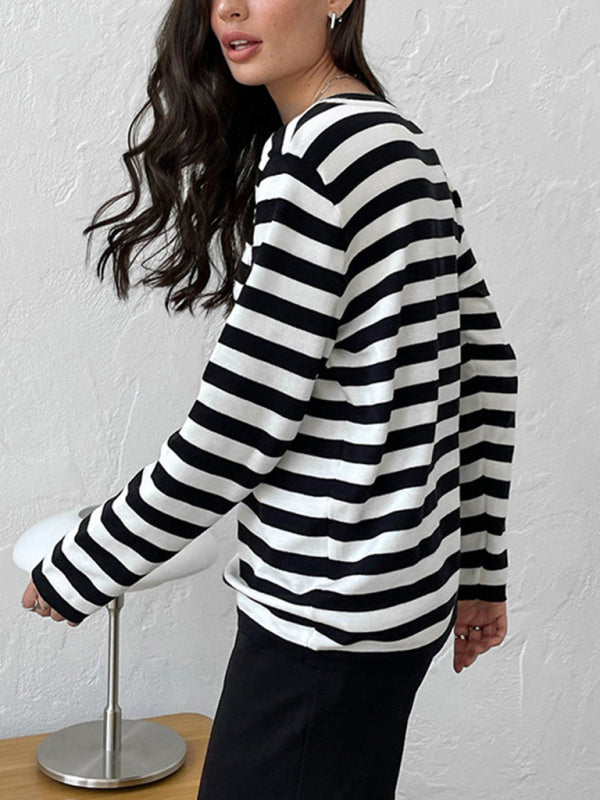 Leisure Knit Spring-Summer Sweater with Slight Elasticity