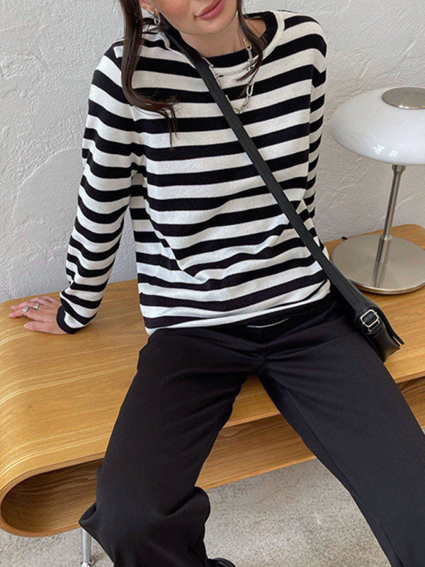 Leisure Knit Spring-Summer Sweater with Slight Elasticity