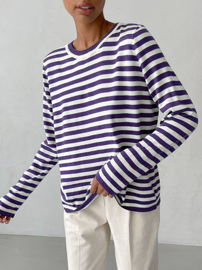 Leisure Knit Spring-Summer Sweater with Slight Elasticity