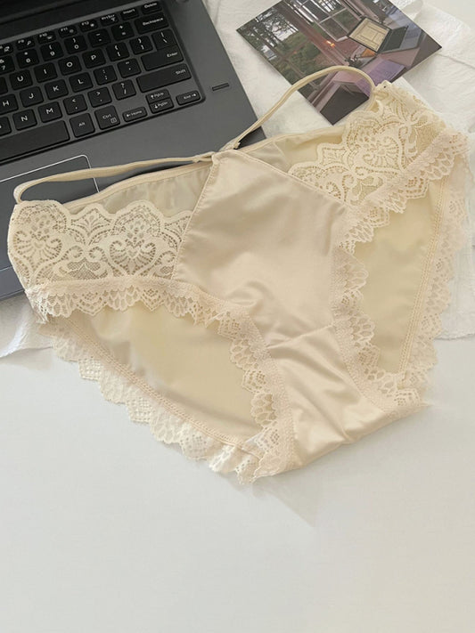 Lace Trim Self Design Women's Panties