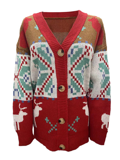 Women's Christmas Casual Christmas Sweater Cardigan Jacket