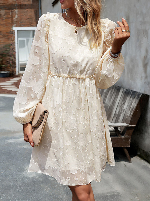 Feminine Elegant Jacquard Loose Dress