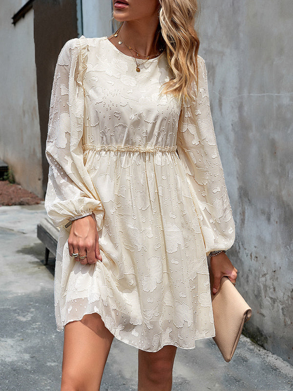 Feminine Elegant Jacquard Loose Dress