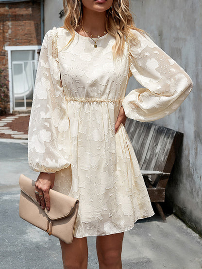 Feminine Elegant Jacquard Loose Dress