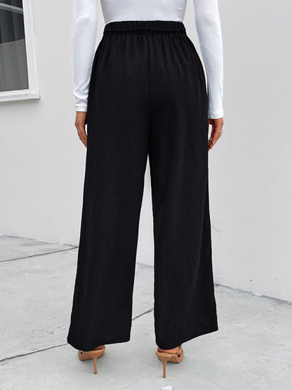 Women's High Waist Loose Fit Wide Leg Trousers