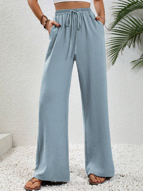 Comfortable casual wide leg pants with elastic waist