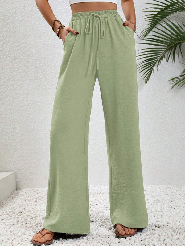 Comfortable casual wide leg pants with elastic waist