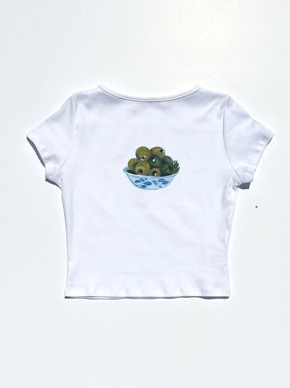 Women's graphic  fruit print Y2K short T-shirt