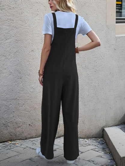 New casual one-piece suspender straight trousers