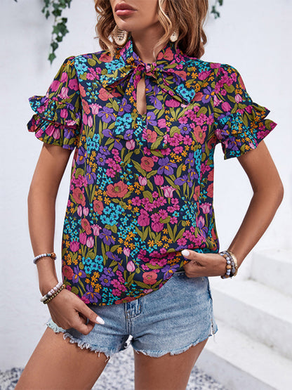 New women's clothing new printed ethnic style shirts