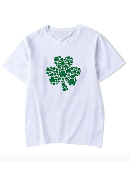 New Women's St. Patrick's Day Casual Clover Graphic Print T-Shirt (Multiple Pictures Available)