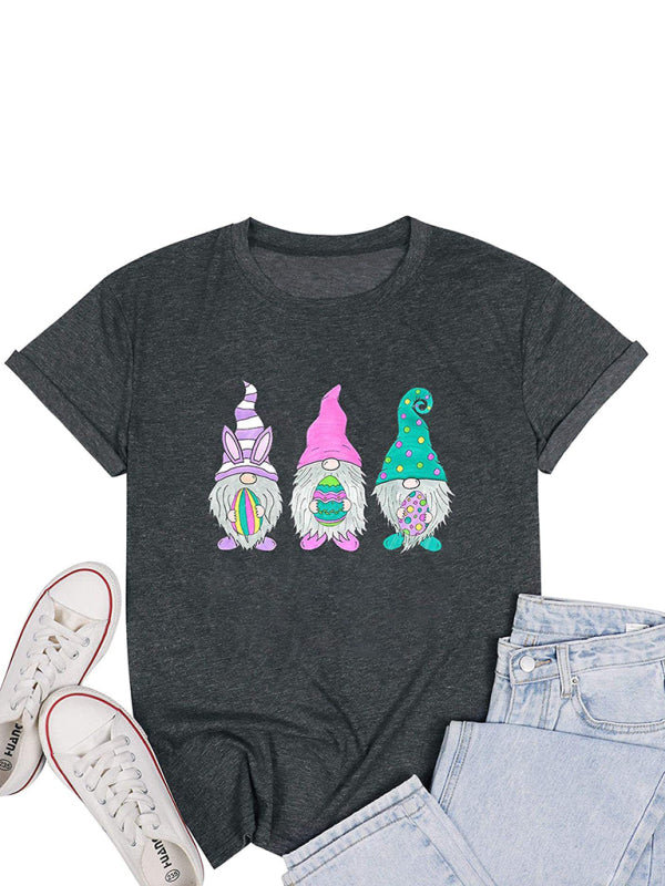 Women's Easter T-Shirt Funny MAMA Bunny Print Graphic T-Shirt