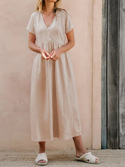 Women's Solid Color Elegant Loose Dress