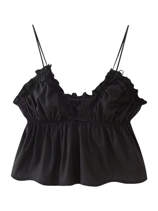 Women's street fashion bow camisole top