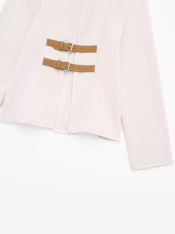 New soft casual long-sleeved jacket with tie straps