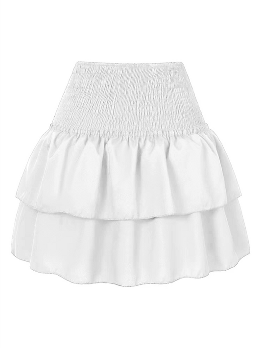 Women's skirt pleated skirt ruffled printed skirt fashionable floral short skirt