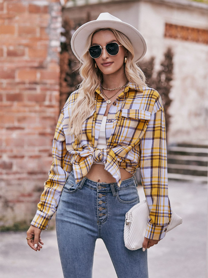 Women's Casual Fashion Oversize Loose Plaid Shirt