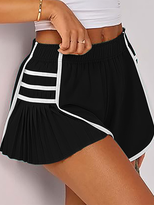 Ladies new style sports quick-drying pleated shorts