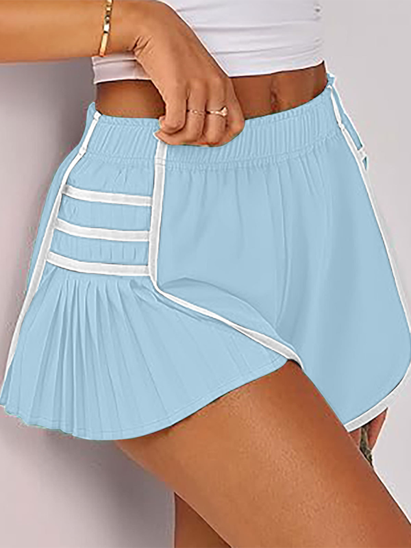 Ladies new style sports quick-drying pleated shorts