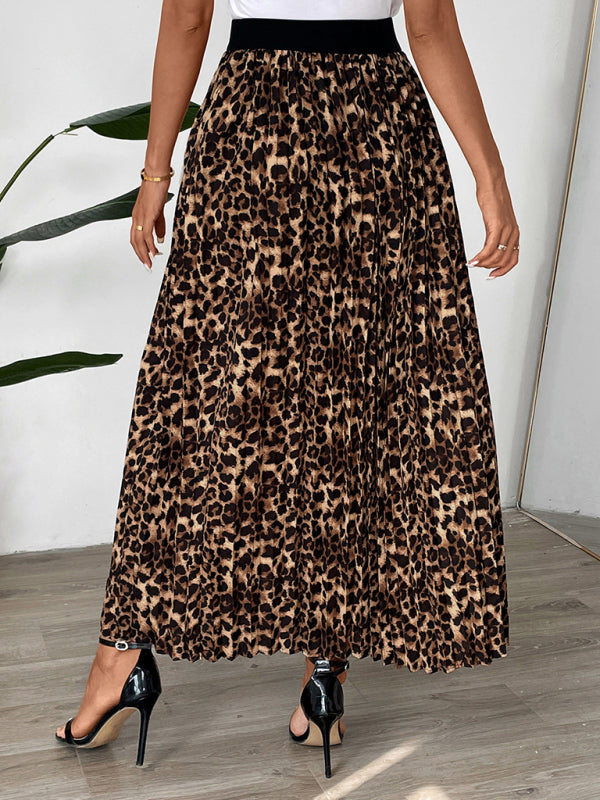 New Leopard Pleated Skirt