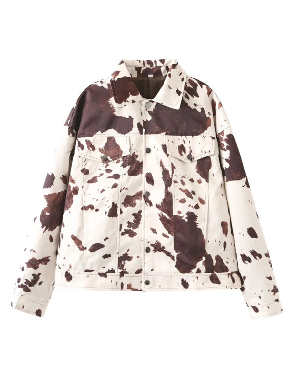 New Lapel Printed Shirt Jacket