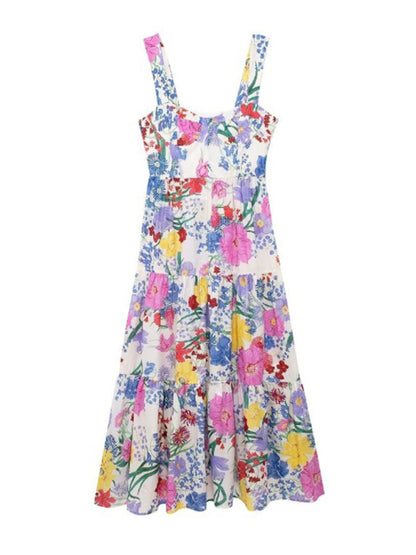 Women's floral suspender dress