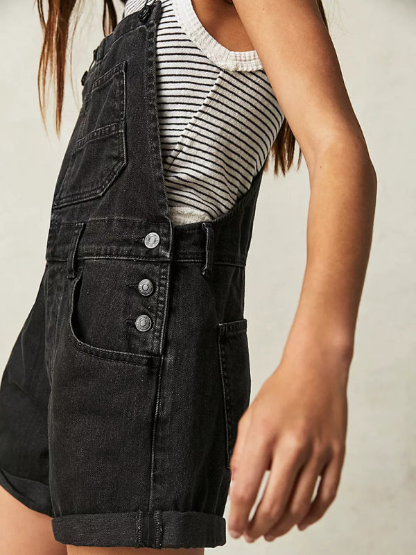 New loose multi-pocket overalls jeans